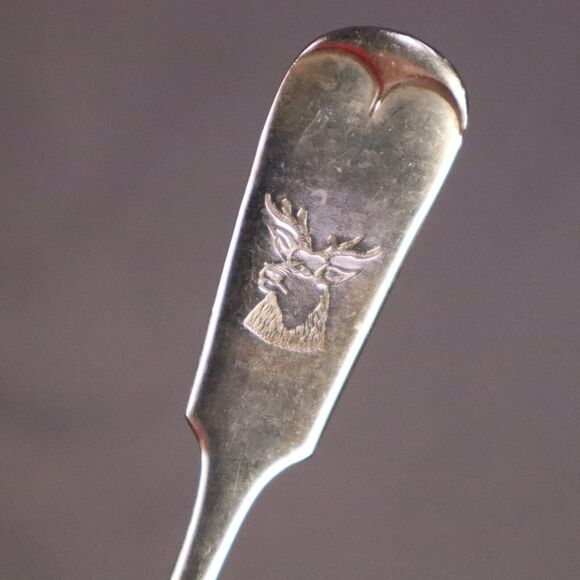 Brazil Silver Deer Elk Monogram Spoon Soup 6" long - Picture 3 of 8